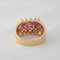 Bague en Or Jaune 18 Kt et Rubis Marquise 1.95 CTS et Diamants Ronds 2