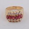 18 Kt Yellow Gold and 1.95 CTS Marquise Rubies & Round Diamonds Band Ring 5