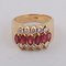 18 Kt Yellow Gold and 1.95 CTS Marquise Rubies & Round Diamonds Band Ring, Image 5