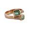 18 Karat Yellow Gold Vous Et Moi Ring with Two Emeralds and Diamonds, Image 1