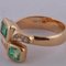 18 Karat Yellow Gold Vous Et Moi Ring with Two Emeralds and Diamonds 4