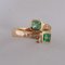 18 Karat Yellow Gold Vous Et Moi Ring with Two Emeralds and Diamonds 3