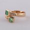 18 Karat Yellow Gold Vous Et Moi Ring with Two Emeralds and Diamonds 6