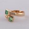 18 Karat Yellow Gold Vous Et Moi Ring with Two Emeralds and Diamonds, Image 6