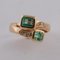 18 Karat Yellow Gold Vous Et Moi Ring with Two Emeralds and Diamonds 2