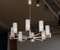Chandelier in White Lacquer with Brass and Frosted Glass Vases from Kaiser Idell / Kaiser Leuchten, Image 9