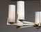 Chandelier in White Lacquer with Brass and Frosted Glass Vases from Kaiser Idell / Kaiser Leuchten 6