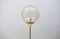 Floor Lamp in Gold with Large Glass Shade & Gold Details on Trumpet Base, 1970s 3