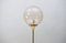 Floor Lamp in Gold with Large Glass Shade & Gold Details on Trumpet Base, 1970s, Image 3