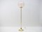 Floor Lamp in Gold with Large Glass Shade & Gold Details on Trumpet Base, 1970s 1