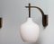 Italian Black, Brass and Frosted Glass Wall Lights from Stilnovo, 1950s, Set of 2 10
