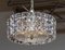 Nickel and Two Tier Faceted Crystal Chandelier by Kinkeldey, Germany, 1950s 2