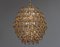 Gilded Spherical Chandelier with Clear Faceted Crystals from Palwa, 1970s 8