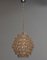 Lámpara de araña esférica dorada con cristales facetados transparentes de Palwa, años 70, Imagen 1