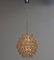 Gilded Spherical Chandelier with Clear Faceted Crystals from Palwa, 1970s 9