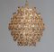 Gilded Spherical Chandelier with Clear Faceted Crystals from Palwa, 1970s 10