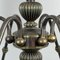 Vintage Bronze Chandelier, Italy, 1960s 4