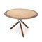Round Rattan, Leather and Metal Table by Ramon Castellanos for Kalma, 1980s, Image 3