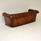 Victorian Style Deep Buttoned Leather Chesterfield Sofa, 1950s, Image 8