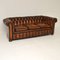 Victorian Style Deep Buttoned Leather Chesterfield Sofa, 1950s, Image 1