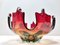 Mid-Century Red and Orange Murano Glass Bowl or Centerpiece, Italy, Image 1