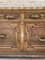 Credenza Mid-Century in legno intagliato con due cassetti e anta inferiore con dettagli in bronzo dorato, Immagine 5