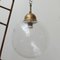 Mid-Century Glass and Brass Pendant Lamp, Image 4