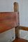 Brutalistischer Armlehnstuhl aus Holz und Leder 8