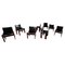 Monk Dining Chairs in Black Leather and Walnut by Afra and Tobia Scarpa for Molteni, 1973, Set of 8, Image 4