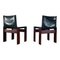 Monk Dining Chairs in Black Leather and Walnut by Afra and Tobia Scarpa for Molteni, 1973, Set of 8 7