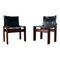 Monk Dining Chairs in Black Leather and Walnut by Afra and Tobia Scarpa for Molteni, 1973, Set of 8 6