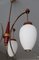 Lámpara colgante italiana Mid-Century con vidrio opalino, años 50, Imagen 2