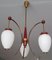 Lampe à Suspension Mid-Century avec Verre Opalin, Italie, 1950s 3