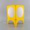 Scandinavian Table Lamp in White and Yellow Plastic, 1970s, Image 3