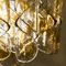Lampadario a spirale in ottone e vetro ambrato di Doria, anni '70, Immagine 9