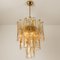 Brass Clear and Amber Spiral Glass Chandelier from Doria, 1970s 2