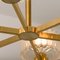 Brass and Structured Opaque and Clear Glass Chandelier, 1960s 12