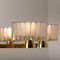 Brass and Structured Opaque and Clear Glass Chandelier, 1960s 11