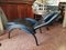 Black Leatherette Black Reclining Chair from GIOVANARDI, Italy, 1980s 6