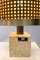 Travertine and Rattan Table Lamps, Italy, 1970s, Set of 2 5
