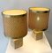 Travertine and Rattan Table Lamps, Italy, 1970s, Set of 2 2
