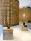 Travertine and Rattan Table Lamps, Italy, 1970s, Set of 2 6