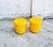 Mid-Century Yellow Leather Poufs, Italy, 1980s, Set of 2, Image 6