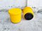 Poufs Mid-Century en Cuir Jaune, Italie, 1980s, Set de 2 11