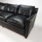 Mid-Century Scandinavian Black Leather 3-Seater Sofa, 1950s, Image 4