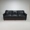 Mid-Century Scandinavian Black Leather 3-Seater Sofa, 1950s 1