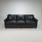 Mid-Century Scandinavian Black Leather 3-Seater Sofa, 1950s, Image 1