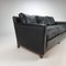 Mid-Century Scandinavian Black Leather 3-Seater Sofa, 1950s 3