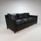 Mid-Century Scandinavian Black Leather 3-Seater Sofa, 1950s 2