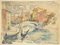 Unknown, View of Canal in Venice, Drawing, Mid-20th Century, Image 1